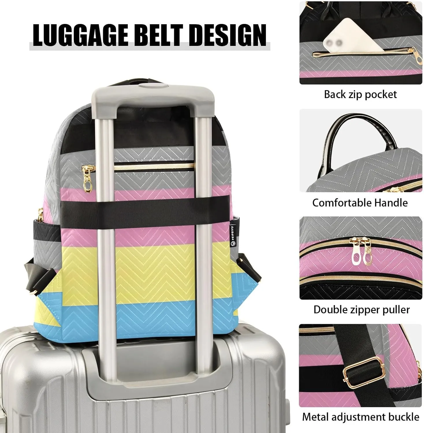 ODAWA Purse Backpack for Women, Ladies Shoulder Bags Polygender Pride Flag Women Travel Backpack Light Weight Backpacks for Travel