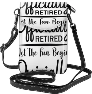 Officially Retired Print Small Crossbody Bags for Women Leather Cell Phone Purses Mini Leather Shoulder Handbag Adjustable Strap