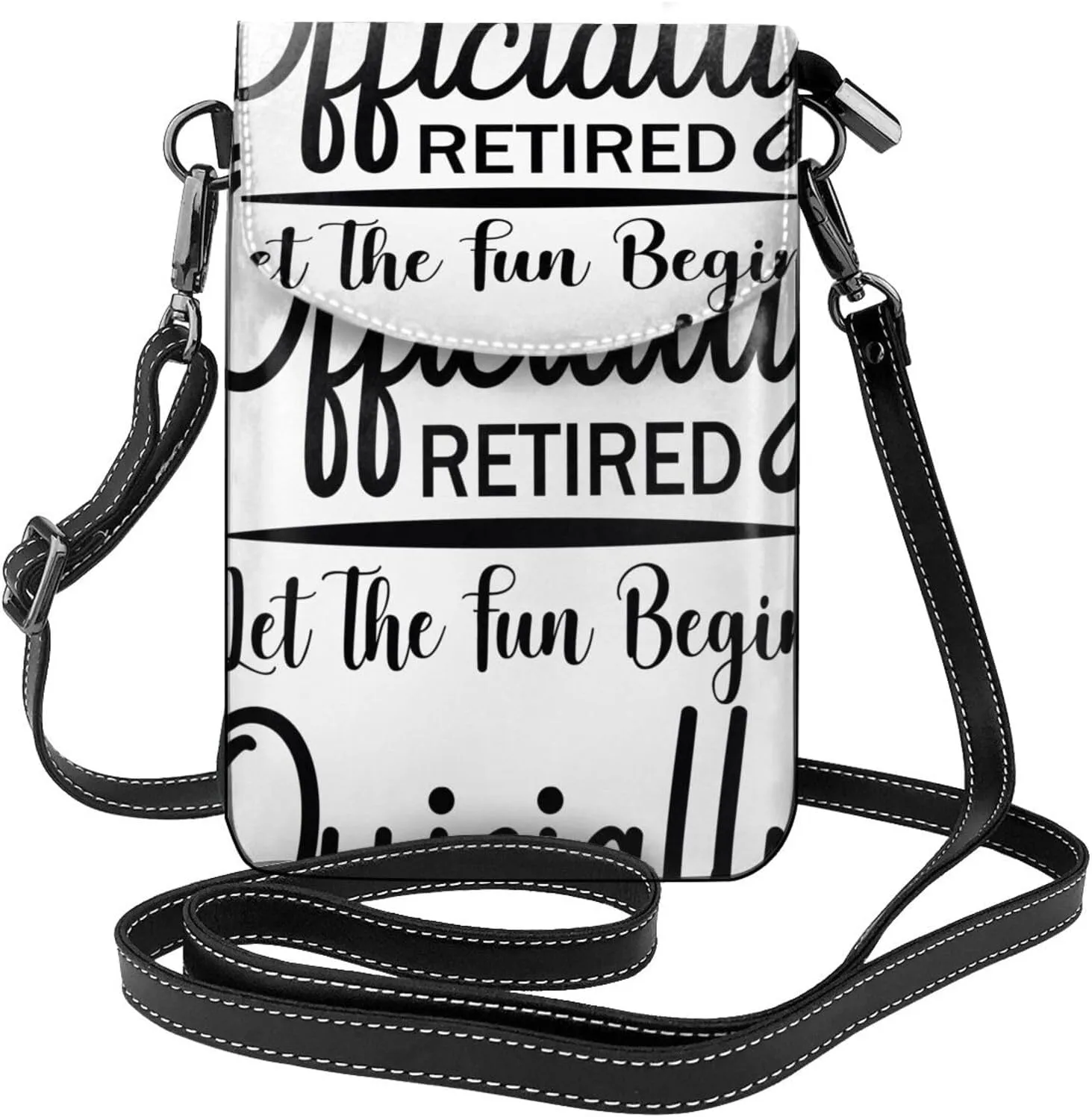 Officially Retired Print Small Crossbody Bags for Women Leather Cell Phone Purses Mini Leather Shoulder Handbag Adjustable Strap
