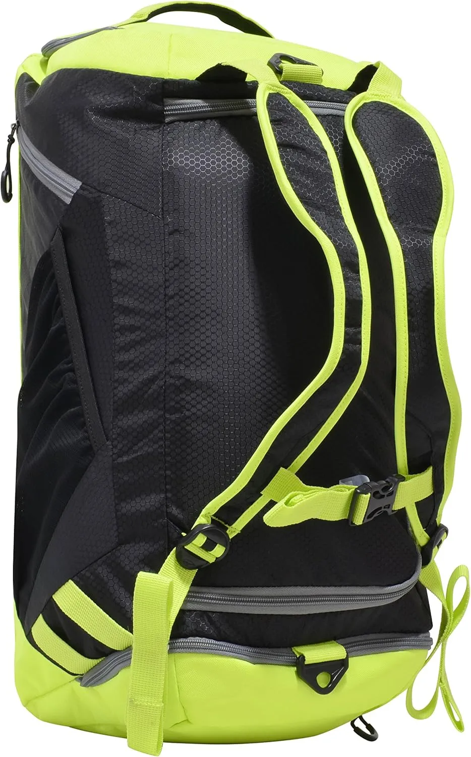 Olympia U.S.A. Blitz 22" Convertible Gym Duffel W/Backpack Straps Duffel Bag, BLACK LIME