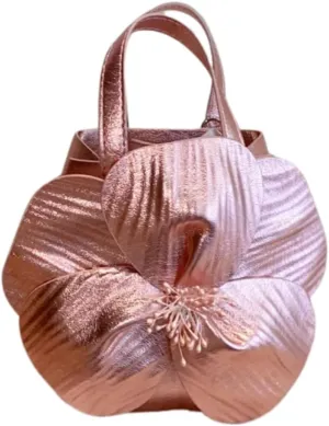 Orchid Flower Purse for Women Floral Evening Clutch Mini Tote Wedding Purse with Chain Vacation