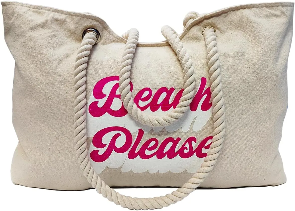 Organix 100% Organic Cotton Canvas Beach Tote Bag for Women, Women Large Canvas Tote Bag for Shopping, Shoulder Bag for Pool