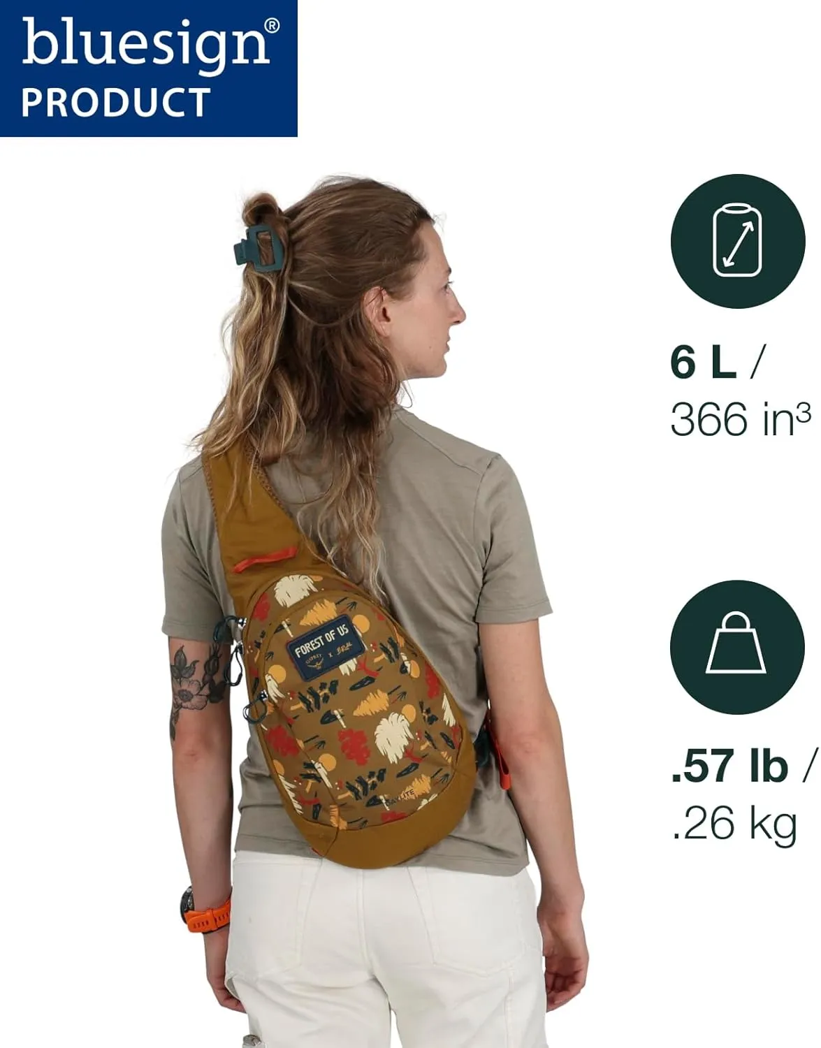 Osprey Daylite Shoulder Sling Bag, Euphoria Flowing Print/Soundwave Grey