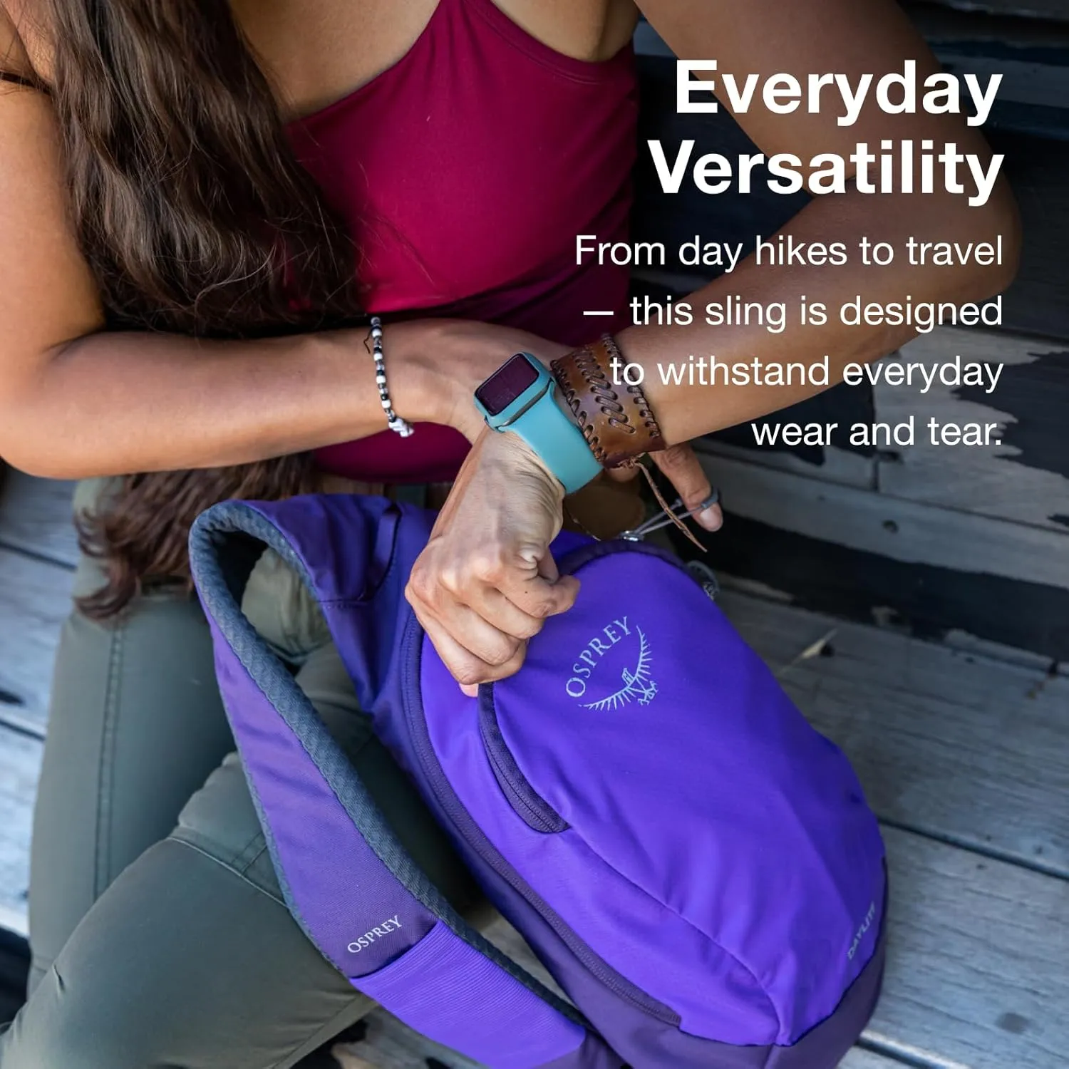 Osprey Daylite Shoulder Sling Bag, Euphoria Flowing Print/Soundwave Grey