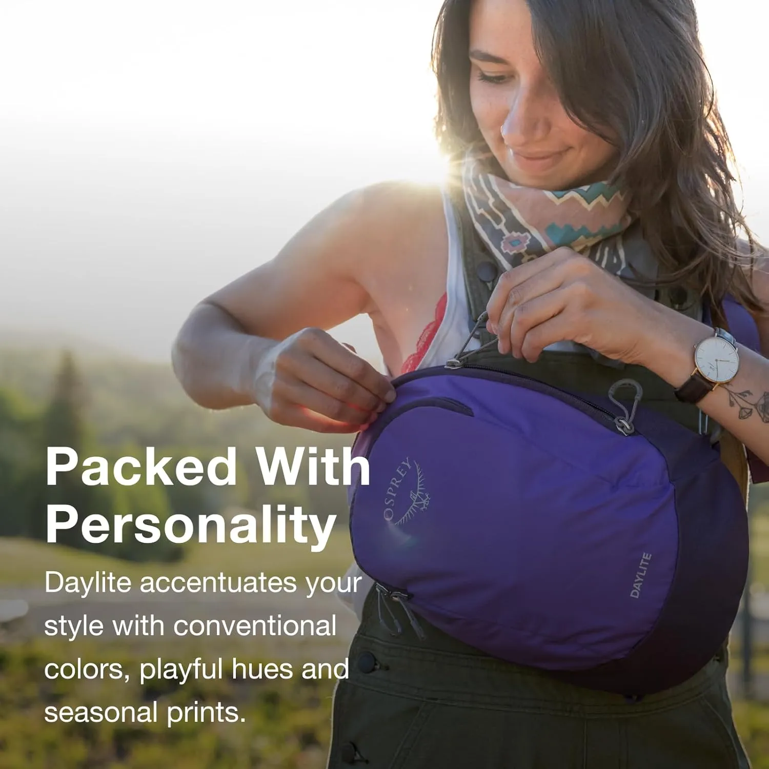 Osprey Daylite Shoulder Sling Bag, Euphoria Flowing Print/Soundwave Grey