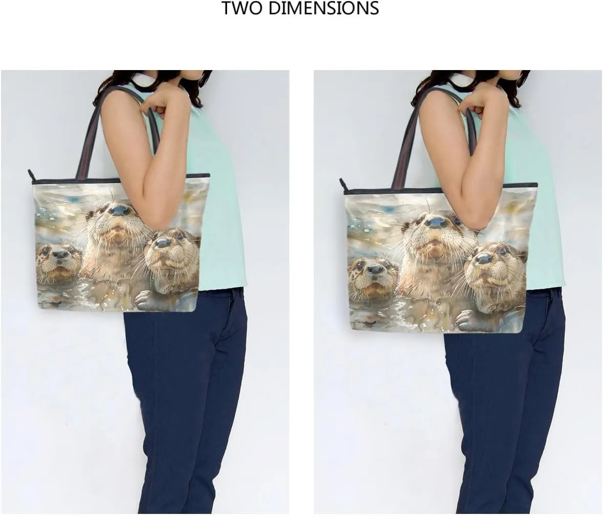 Otter Family Shoulder Bags Large Handle Ladies Handbag