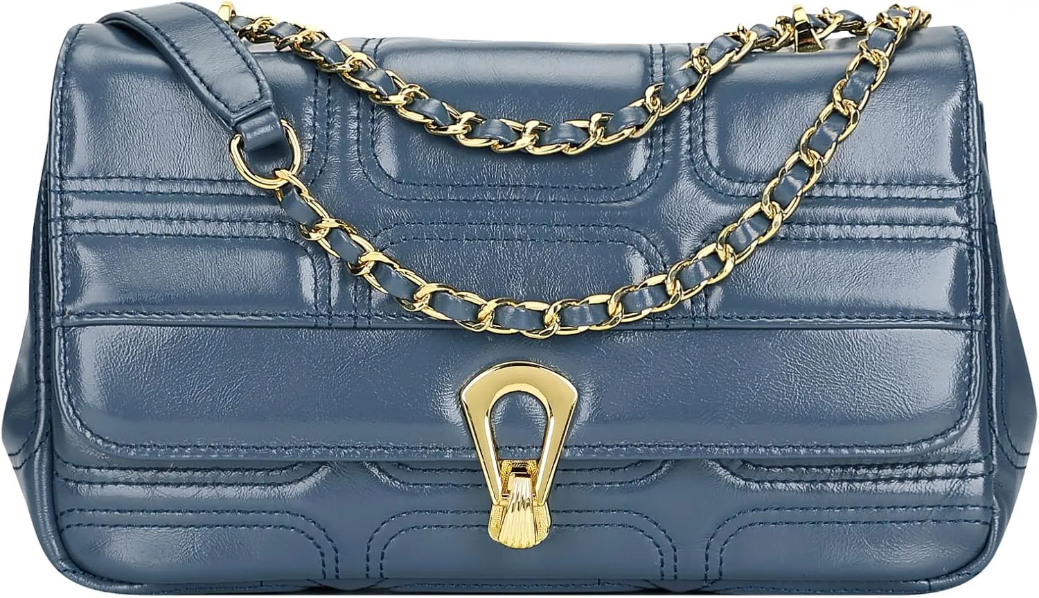 Over Earth Quilted Leather Crossbody Bags for Women Designer Trendy Shoulder Bag Small Chain Purse