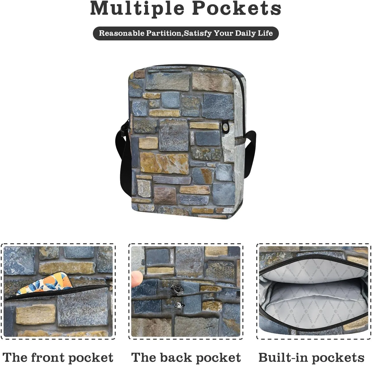Oyihfvs Messenger Bag, Men's Crossbody Bag, Women's Crossbody Bag with Adjustable Strap