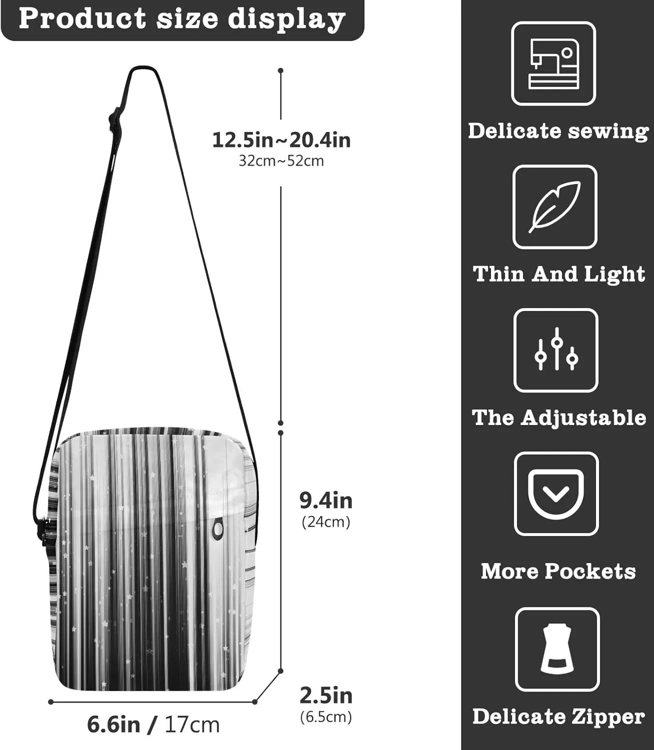 Oyihfvs Messenger Bag, Men's Crossbody Bag, Women's Crossbody Bag with Adjustable Strap