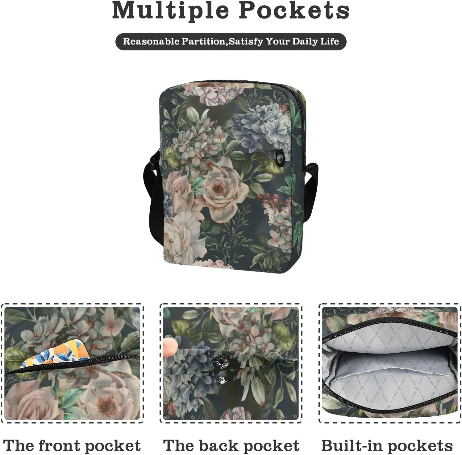 Oyihfvs Messenger Bag, Men's Crossbody Bag, Women's Crossbody Bag with Adjustable Strap