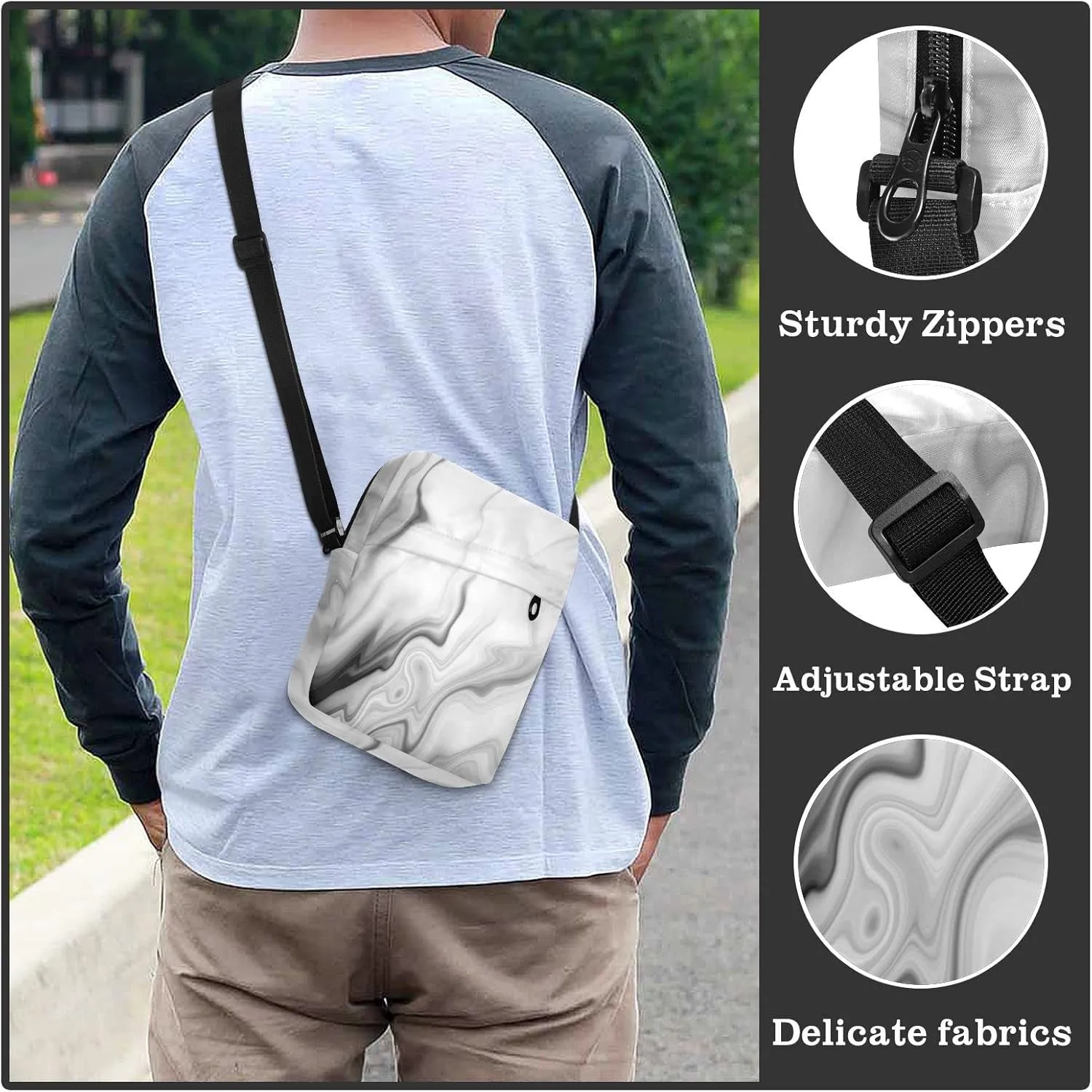 Oyihfvs Messenger Bag, Men's Crossbody Bag, Women's Crossbody Bag with Adjustable Strap