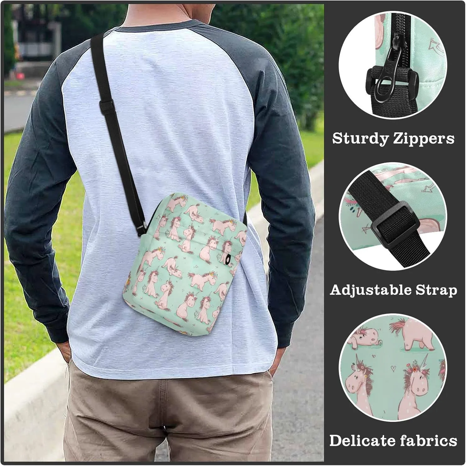 Oyihfvs Messenger Bag, Men's Crossbody Bag, Women's Crossbody Bag with Adjustable Strap