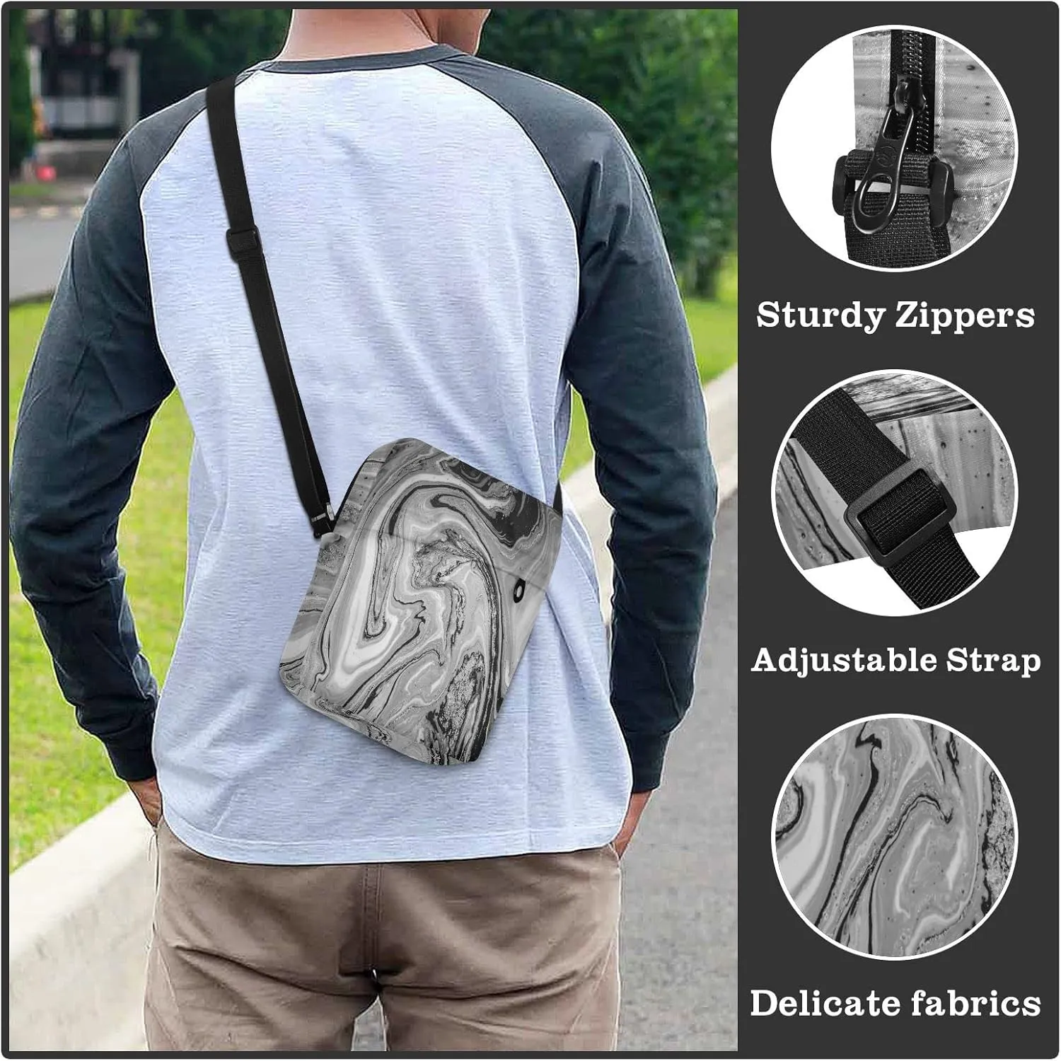 Oyihfvs Messenger Bag, Men's Crossbody Bag, Women's Crossbody Bag with Adjustable Strap