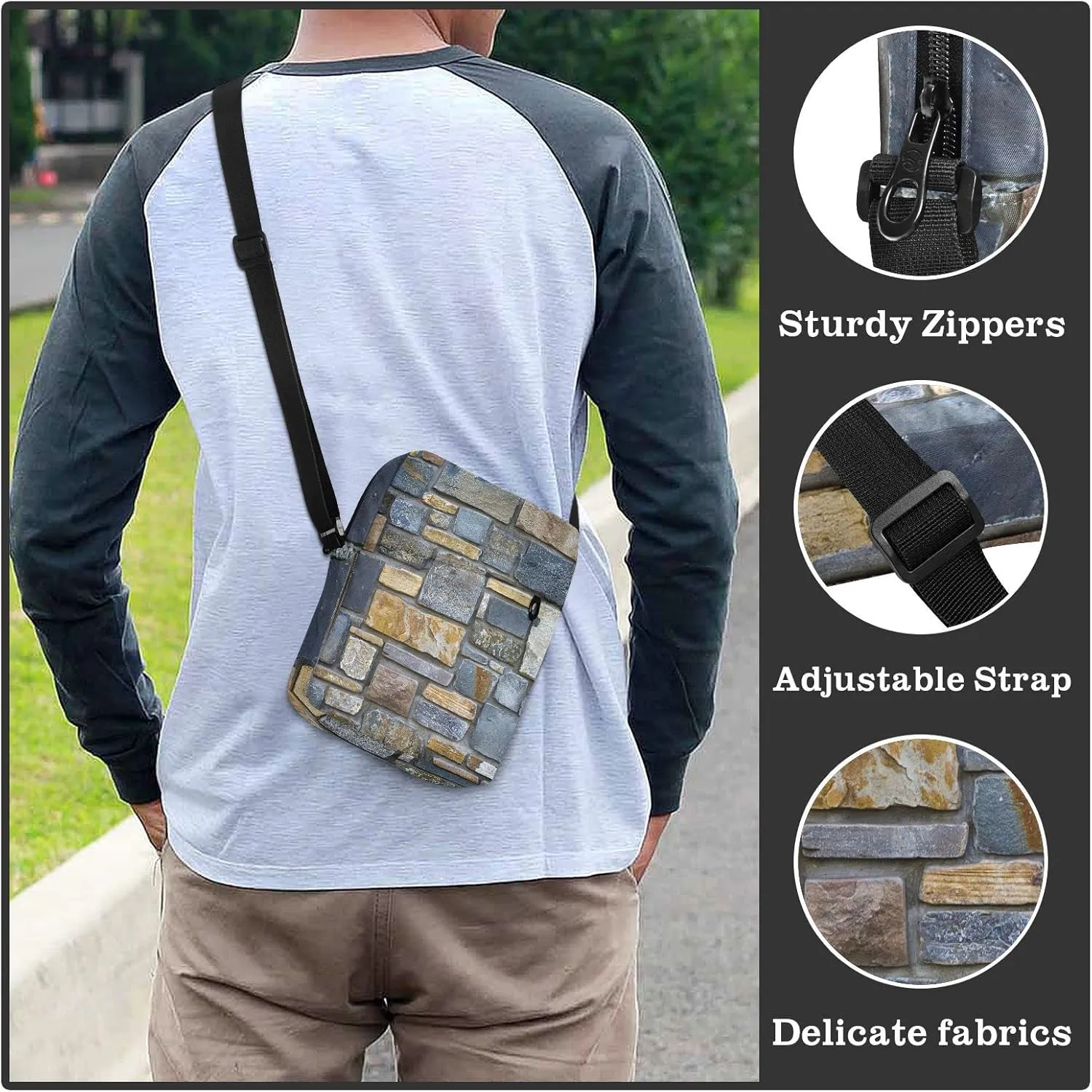 Oyihfvs Messenger Bag, Men's Crossbody Bag, Women's Crossbody Bag with Adjustable Strap