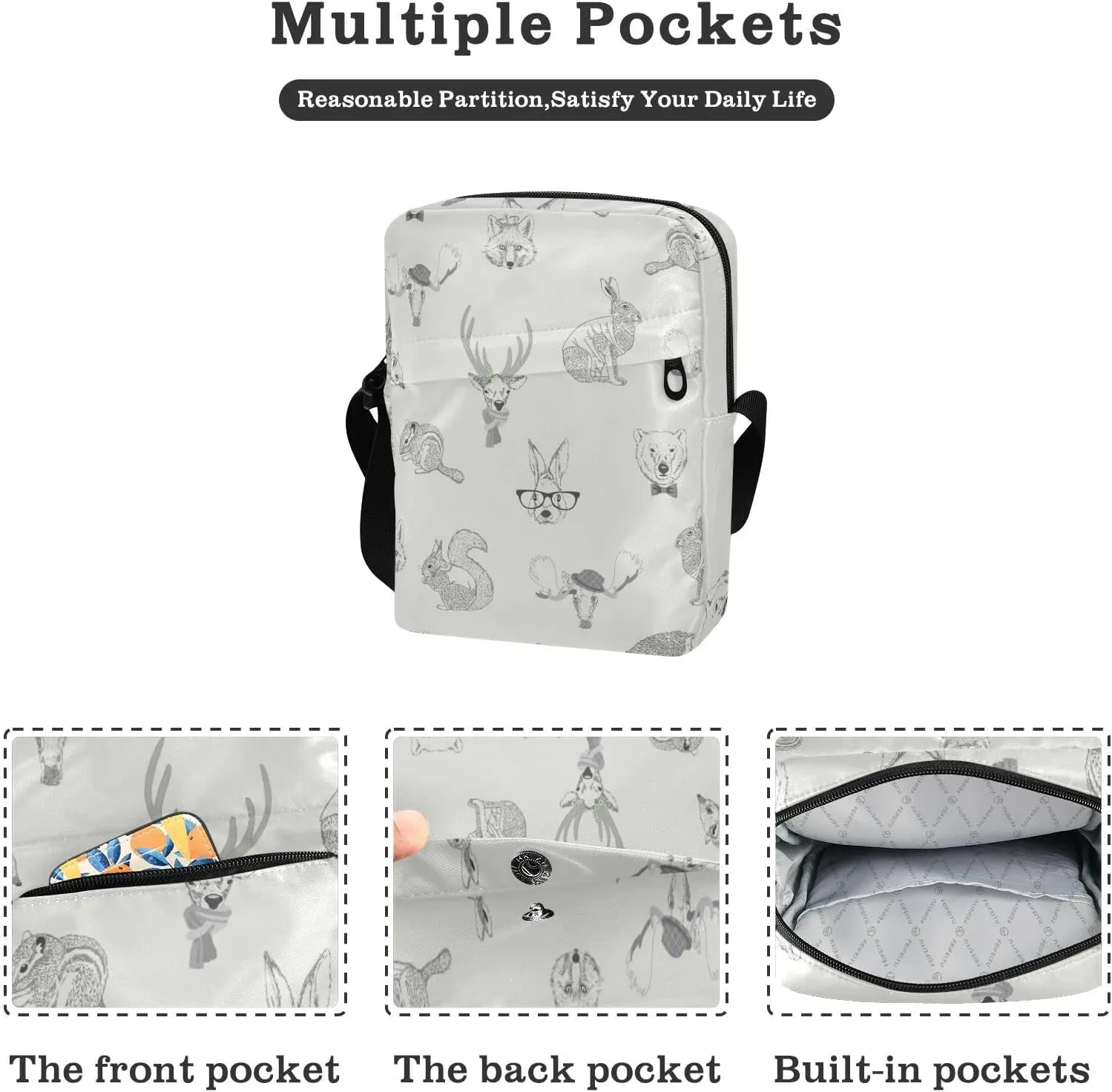 Oyihfvs Messenger Bag, Men's Crossbody Bag, Women's Crossbody Bag with Adjustable Strap