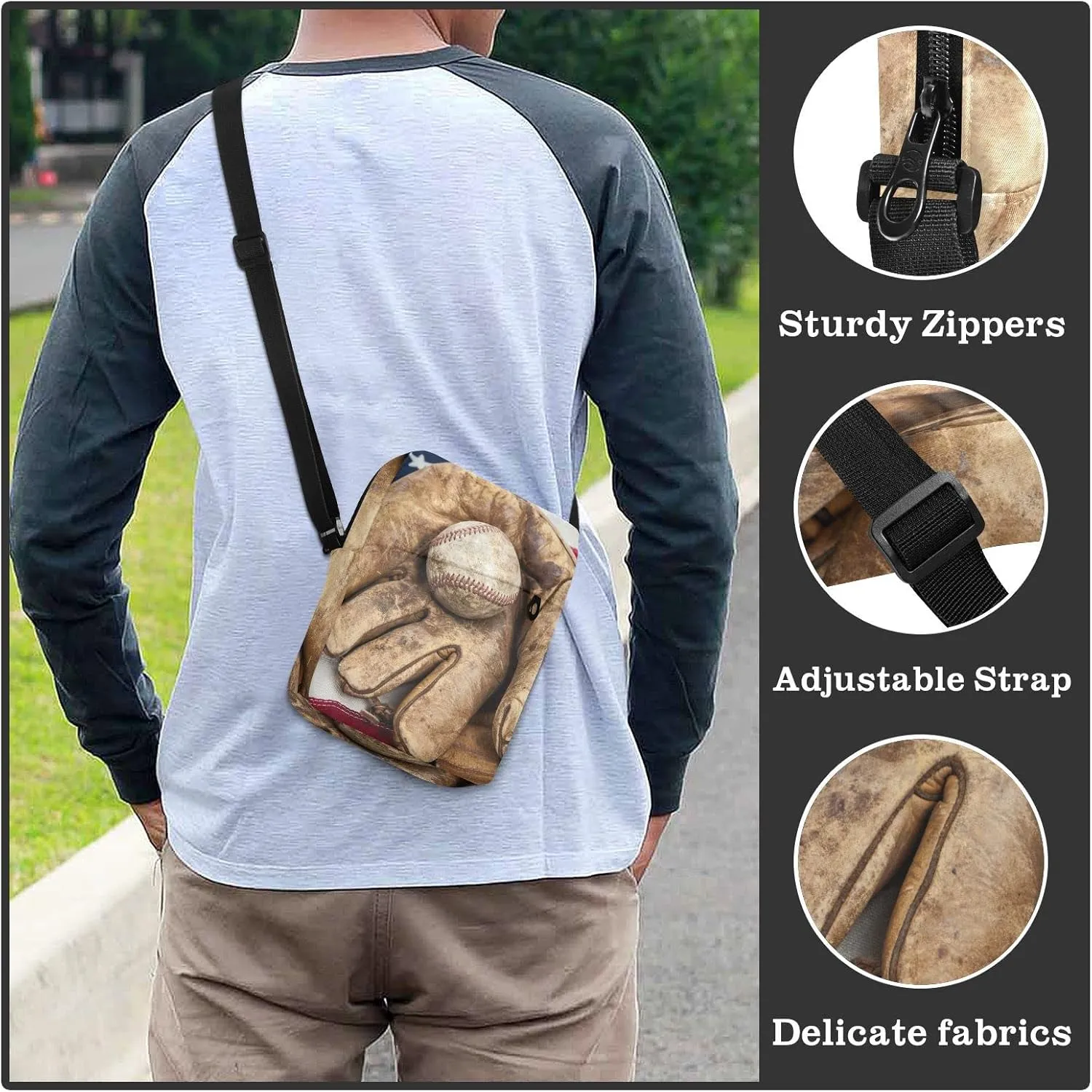 Oyihfvs Messenger Bag, Men's Crossbody Bag, Women's Crossbody Bag with Adjustable Strap