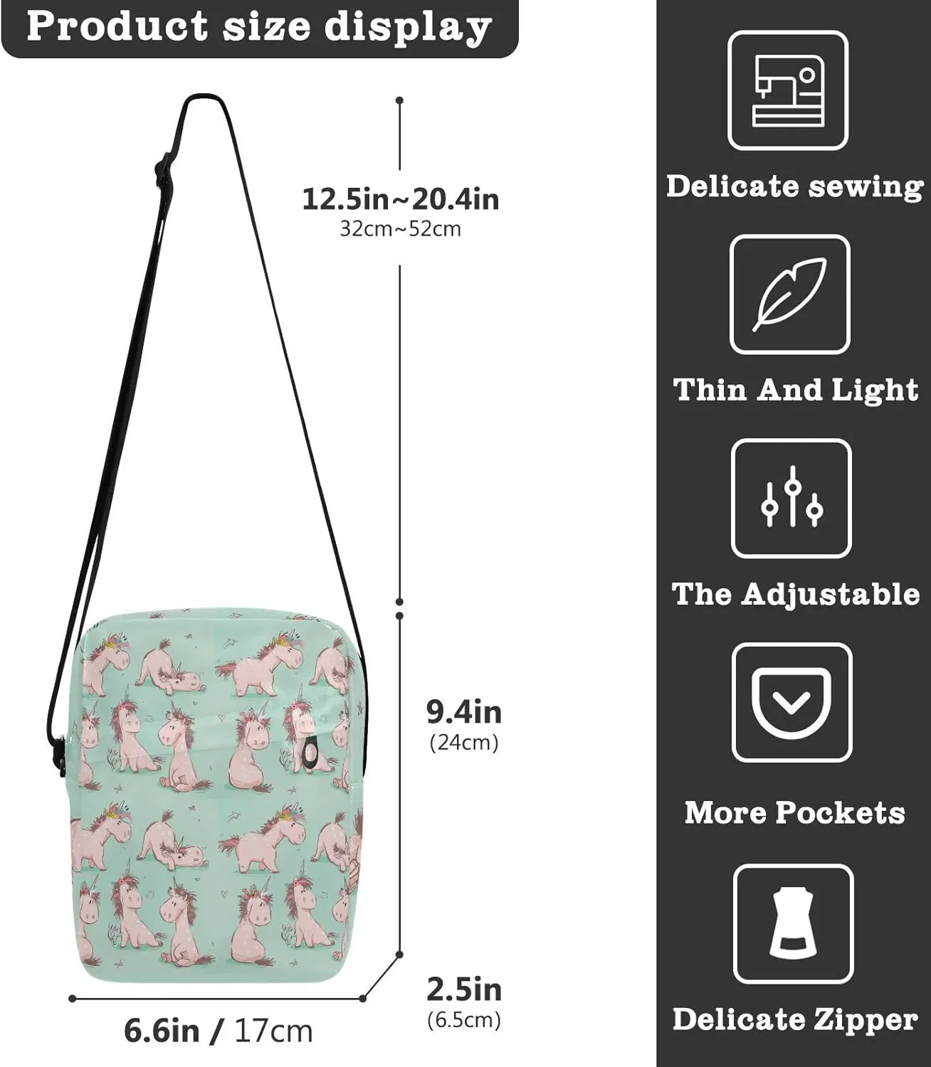 Oyihfvs Messenger Bag, Men's Crossbody Bag, Women's Crossbody Bag with Adjustable Strap