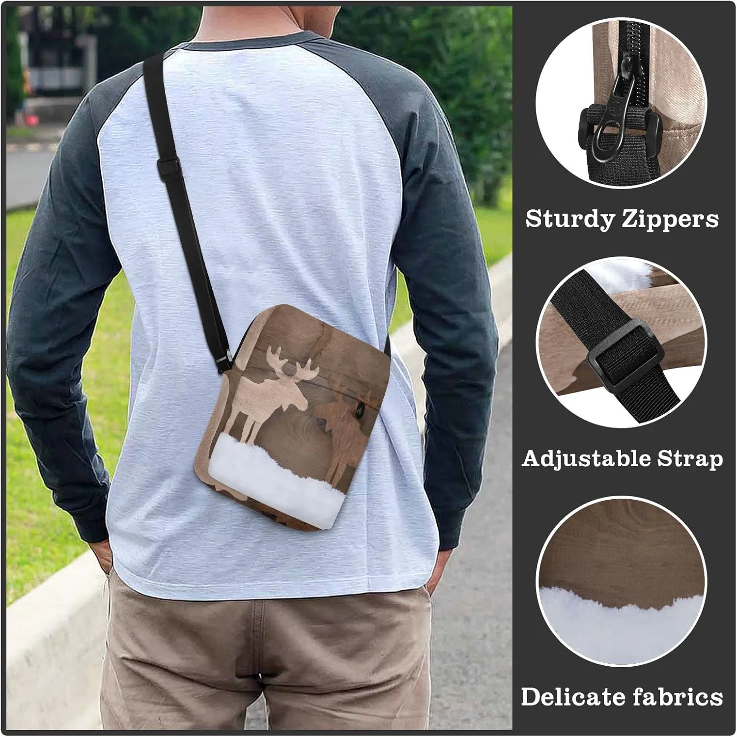 Oyihfvs Messenger Bag, Men's Crossbody Bag, Women's Crossbody Bag with Adjustable Strap