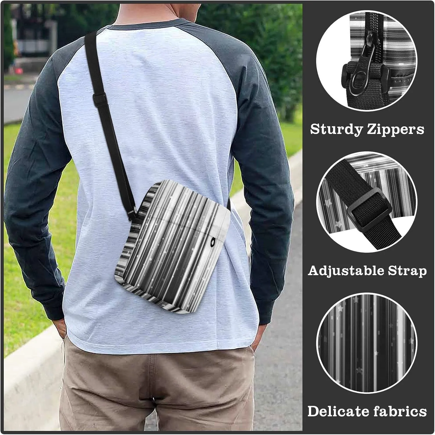 Oyihfvs Messenger Bag, Men's Crossbody Bag, Women's Crossbody Bag with Adjustable Strap