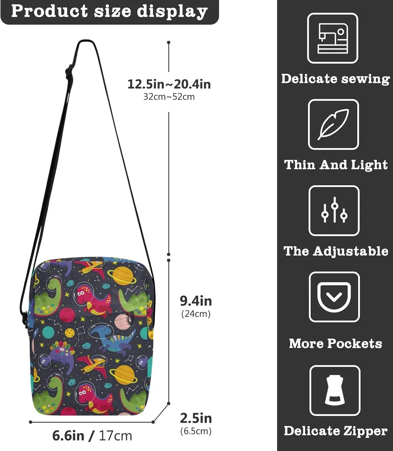 Oyihfvs Messenger Bag, Men's Crossbody Bag, Women's Crossbody Bag with Adjustable Strap