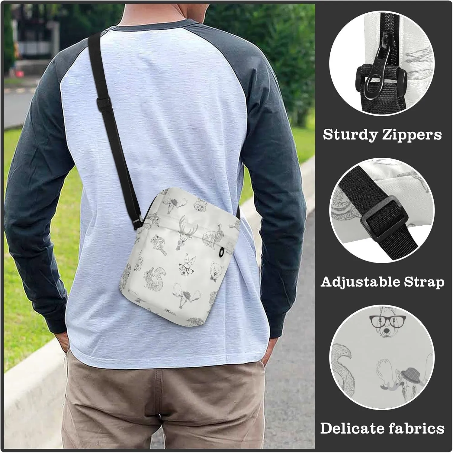 Oyihfvs Messenger Bag, Men's Crossbody Bag, Women's Crossbody Bag with Adjustable Strap