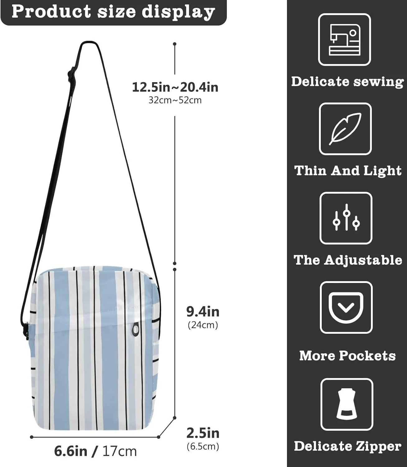 Oyihfvs Messenger Bag, Men's Crossbody Bag, Women's Crossbody Bag with Adjustable Strap