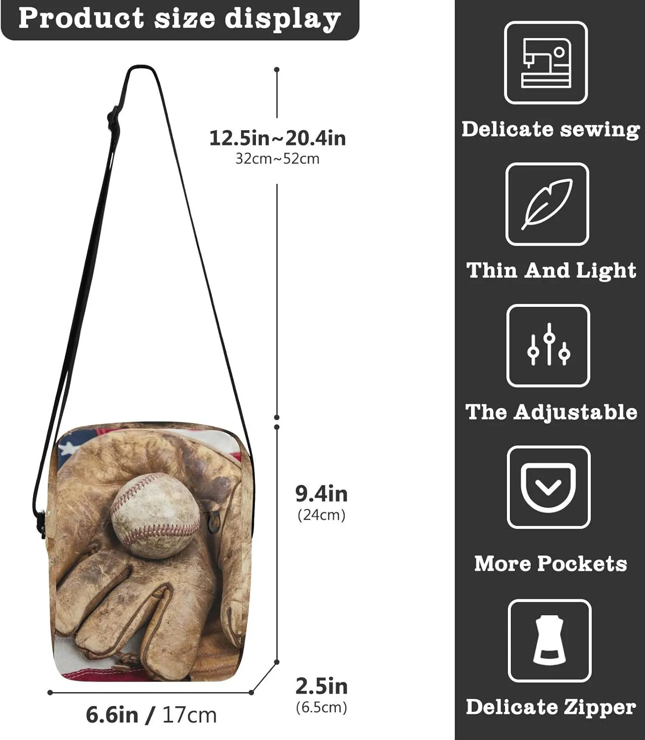 Oyihfvs Messenger Bag, Men's Crossbody Bag, Women's Crossbody Bag with Adjustable Strap
