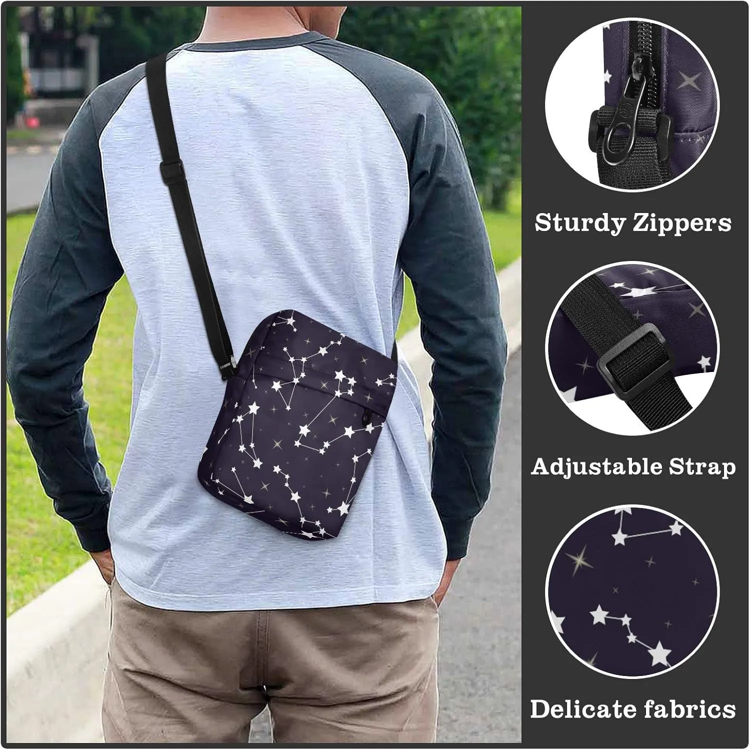 Oyihfvs Messenger Bag, Men's Crossbody Bag, Women's Crossbody Bag with Adjustable Strap