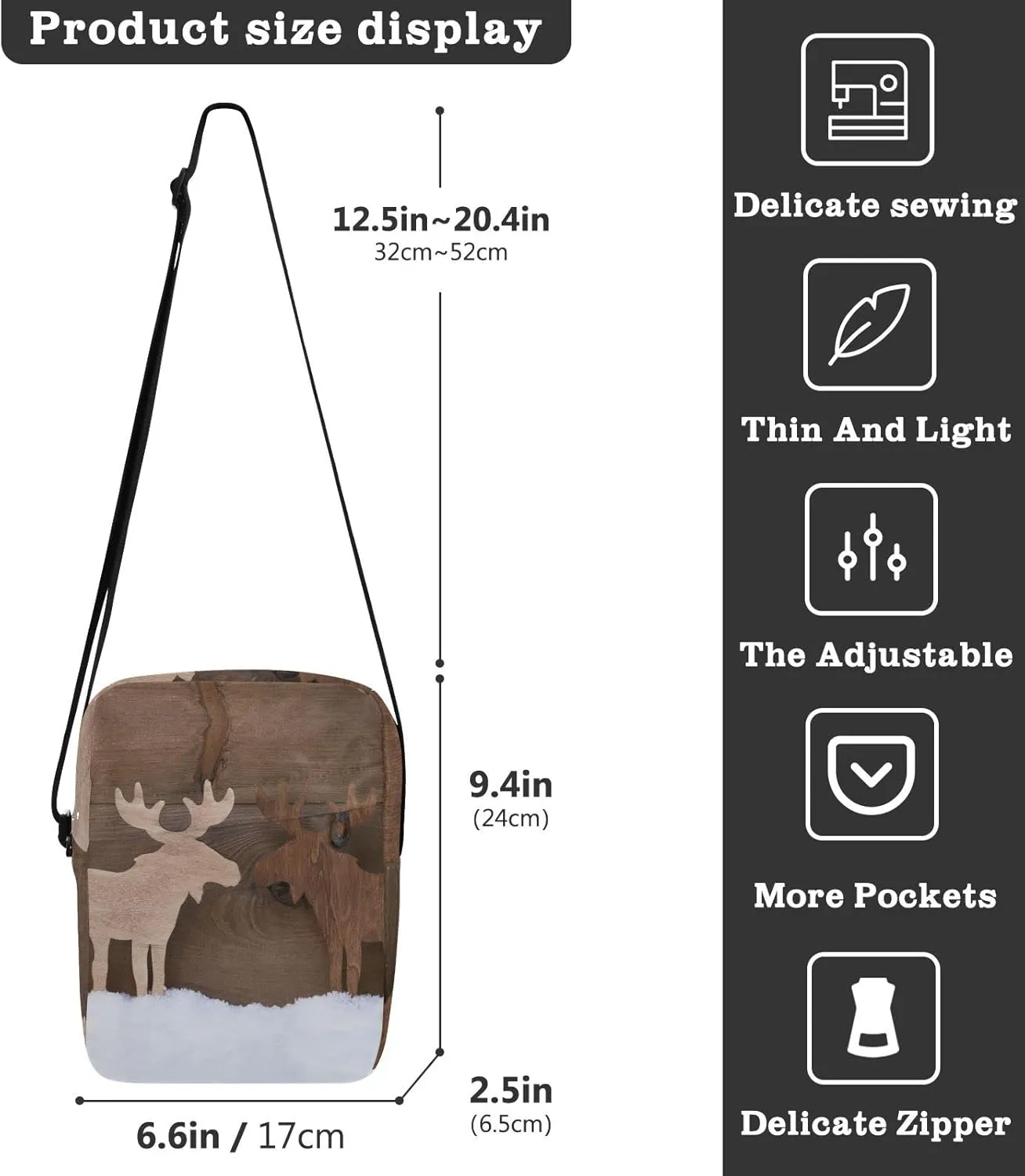 Oyihfvs Messenger Bag, Men's Crossbody Bag, Women's Crossbody Bag with Adjustable Strap