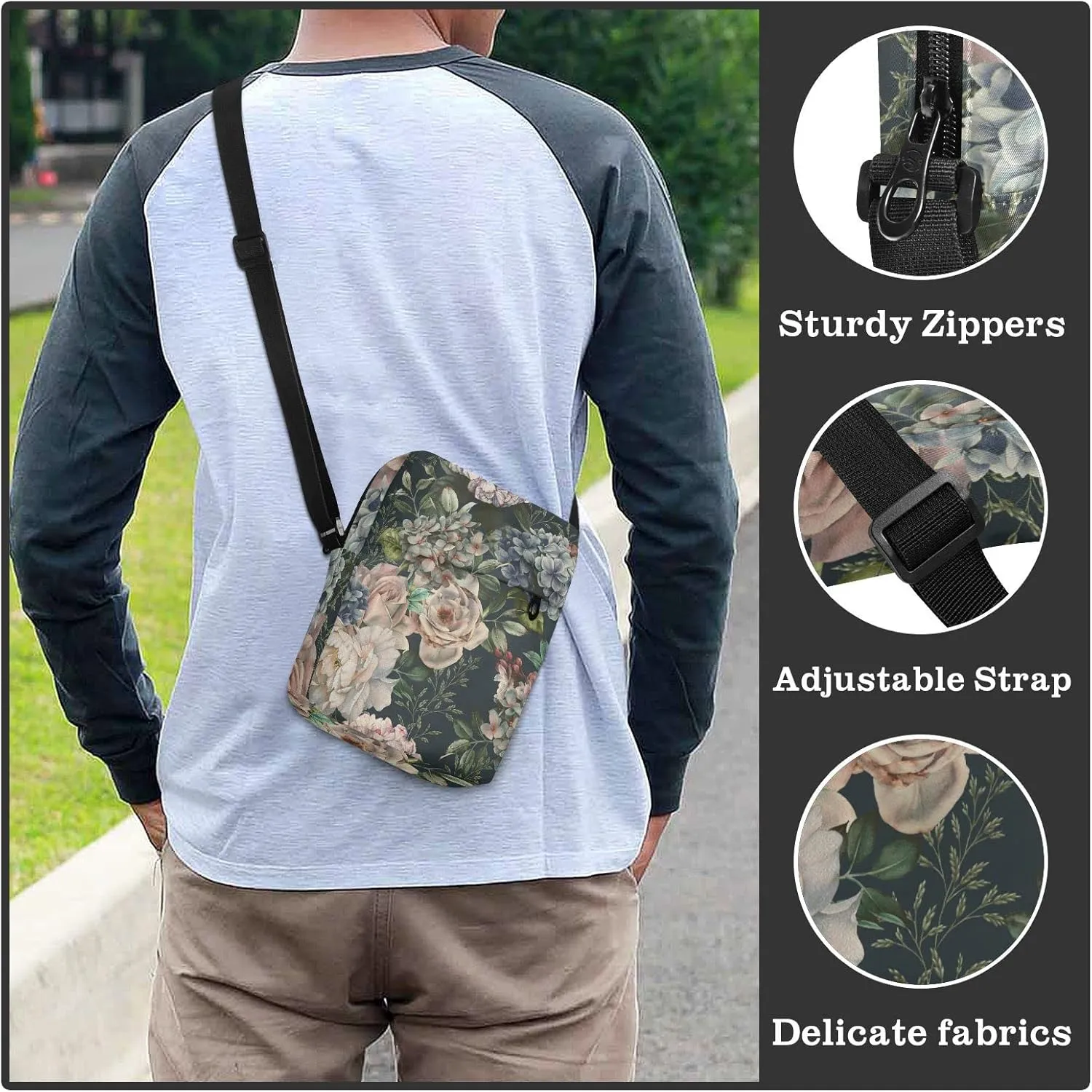 Oyihfvs Messenger Bag, Men's Crossbody Bag, Women's Crossbody Bag with Adjustable Strap