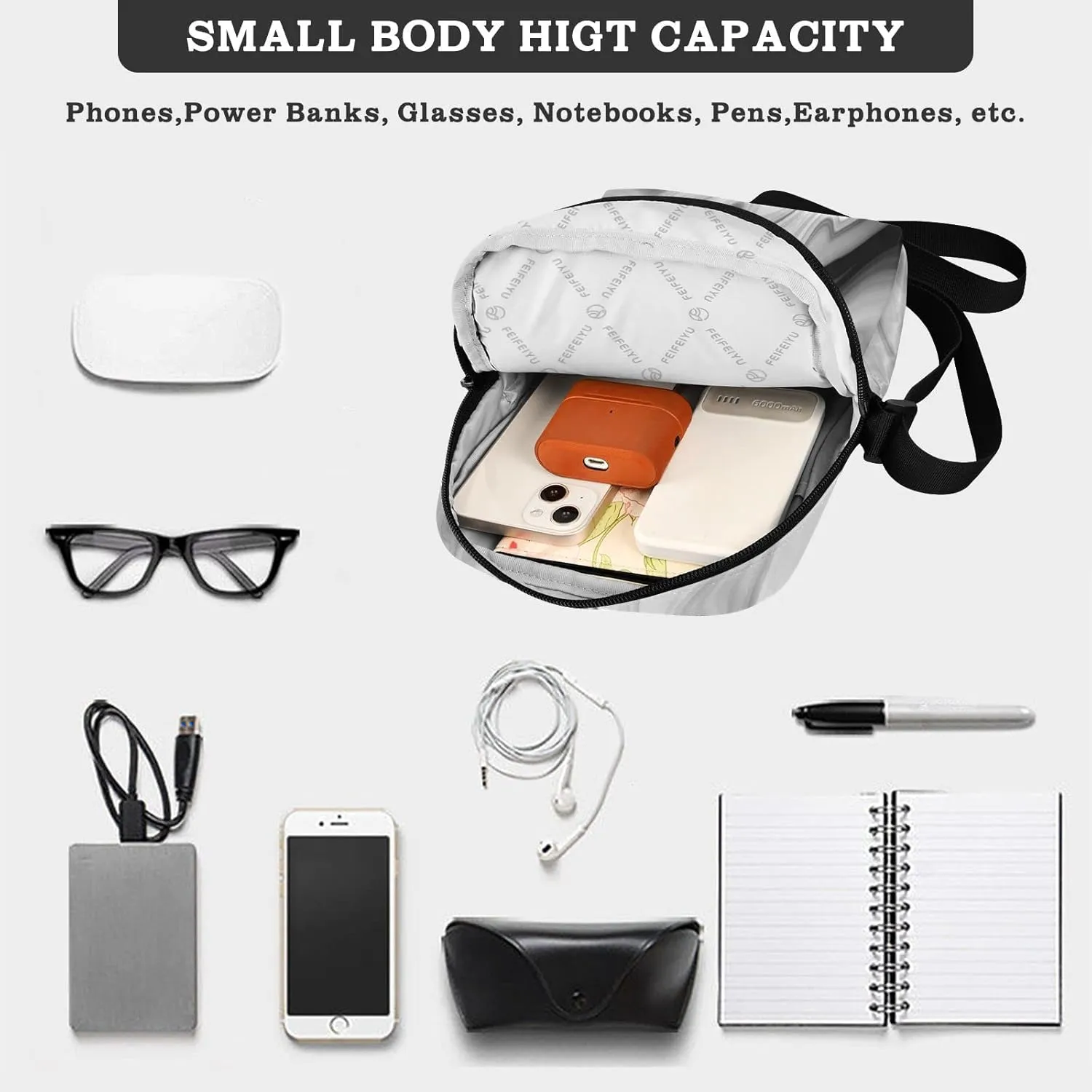 Oyihfvs Messenger Bag, Men's Crossbody Bag, Women's Crossbody Bag with Adjustable Strap
