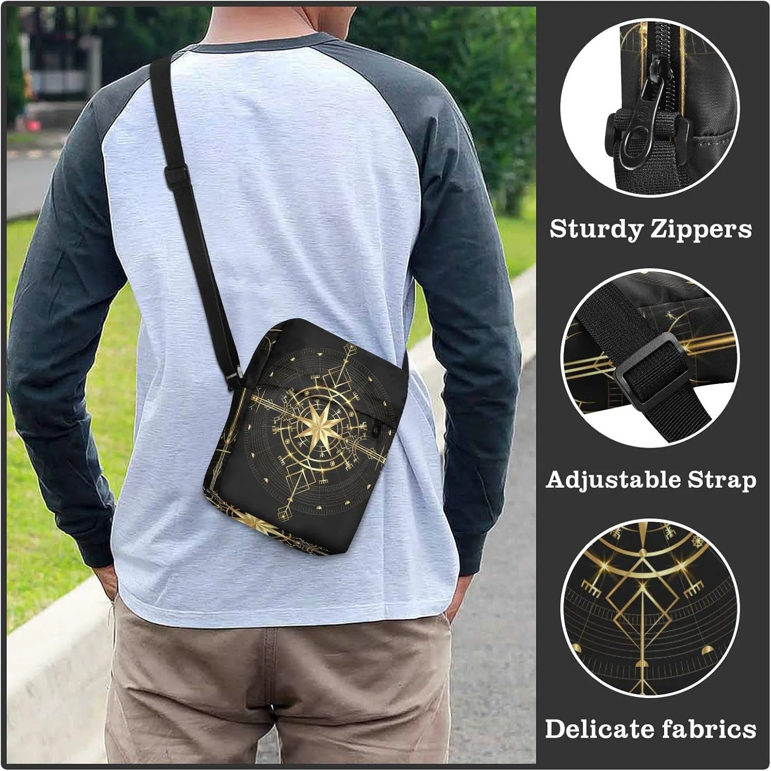 Oyihfvs Messenger Bag, Men's Crossbody Bag, Women's Crossbody Bag with Adjustable Strap