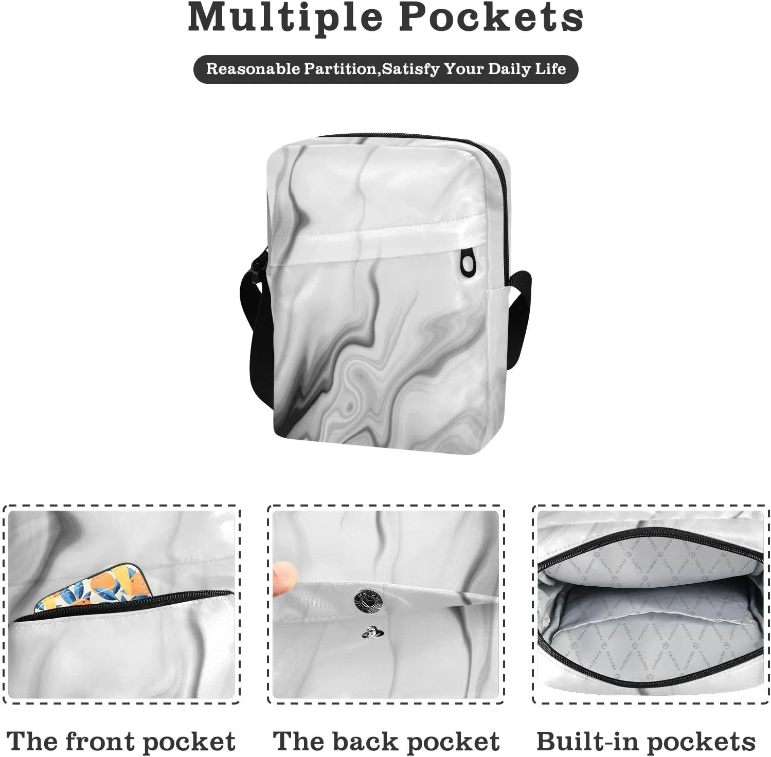 Oyihfvs Messenger Bag, Men's Crossbody Bag, Women's Crossbody Bag with Adjustable Strap