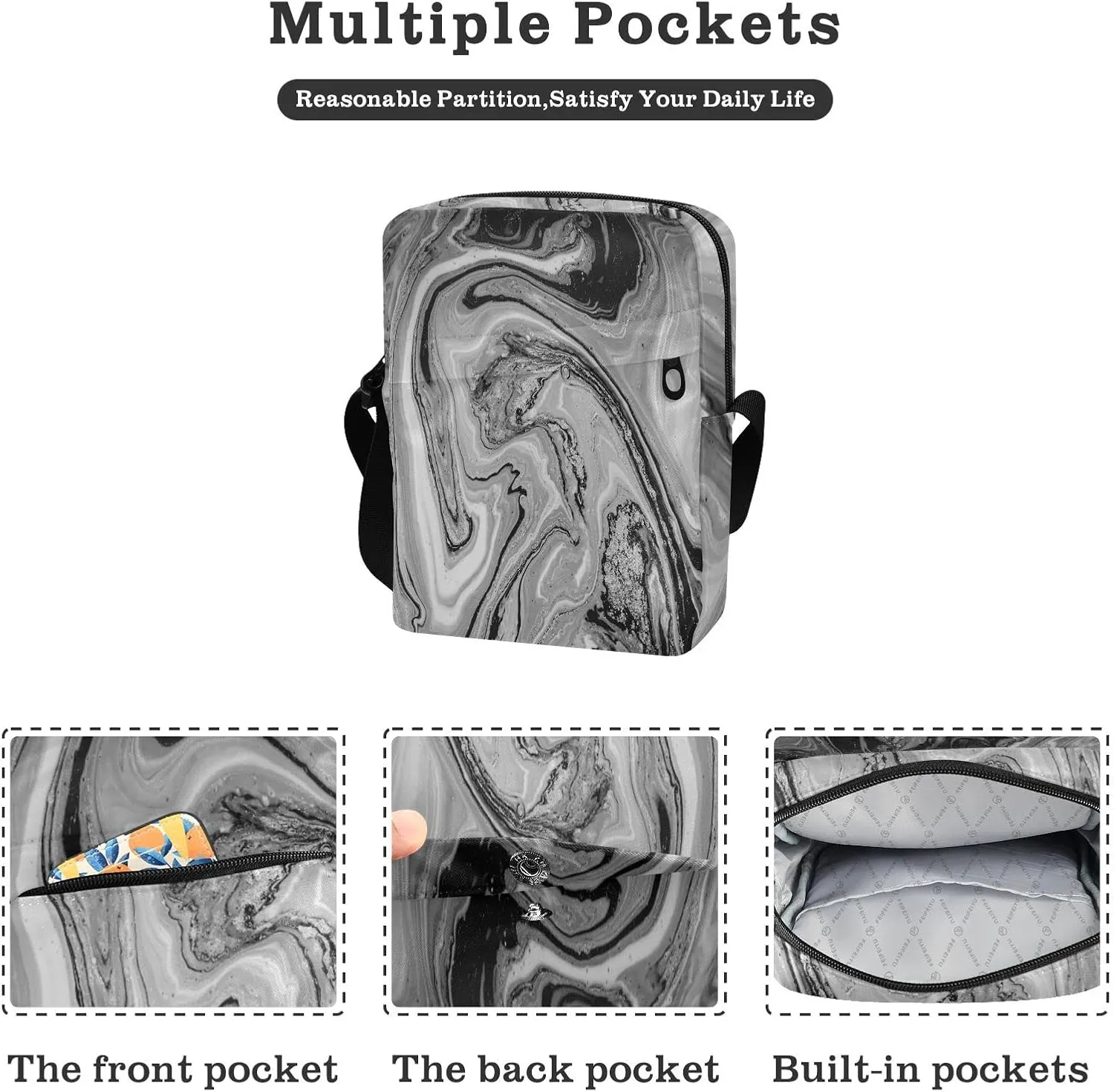 Oyihfvs Messenger Bag, Men's Crossbody Bag, Women's Crossbody Bag with Adjustable Strap