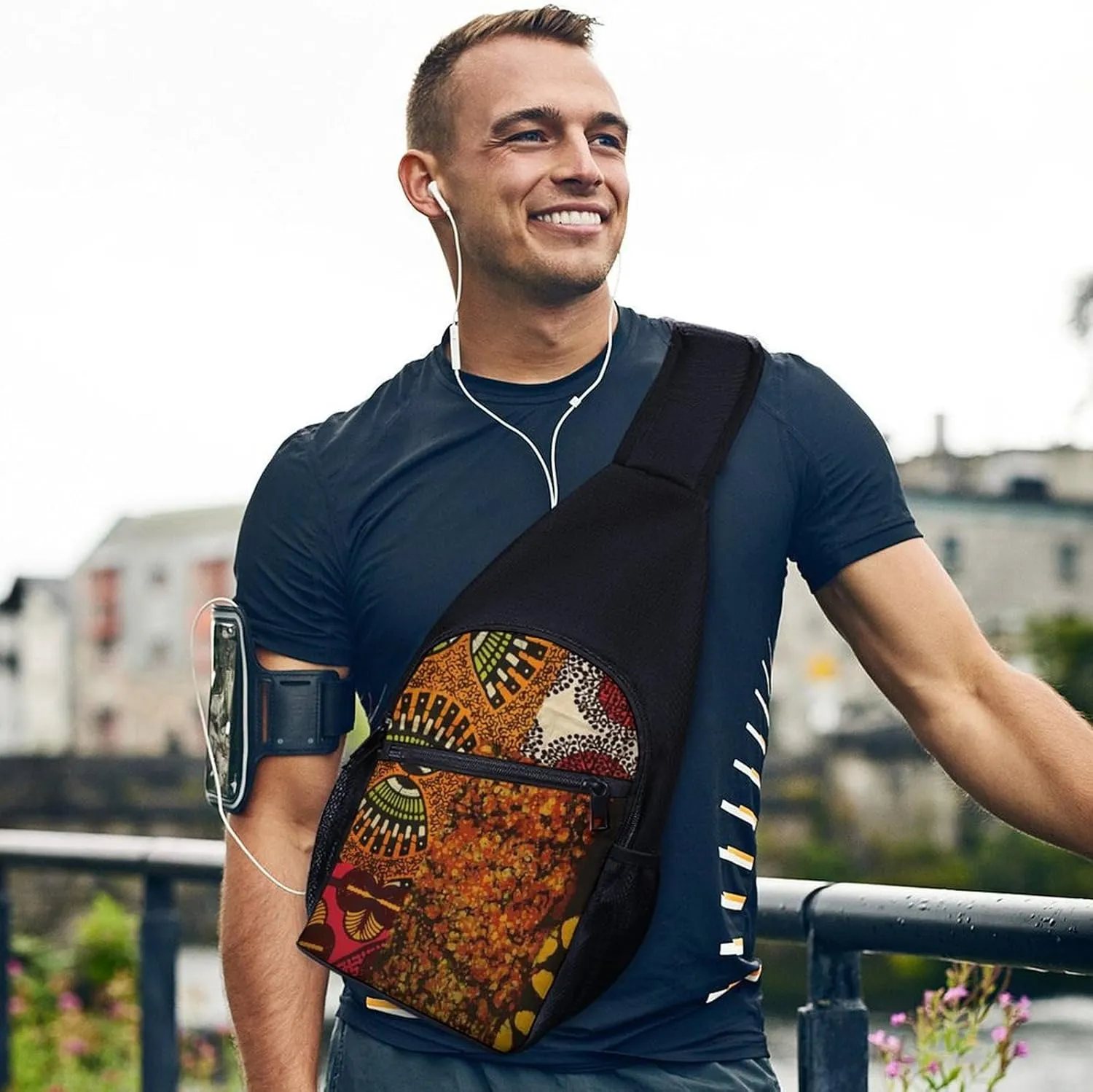 Paisley Purple Floral Simple And Atmospheric Large Capacity Chest Bag