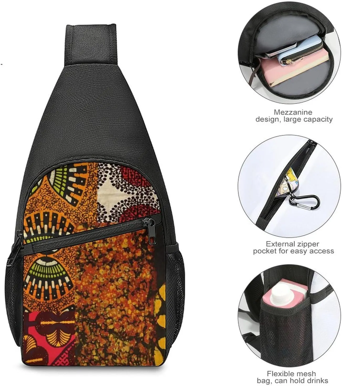 Paisley Purple Floral Simple And Atmospheric Large Capacity Chest Bag