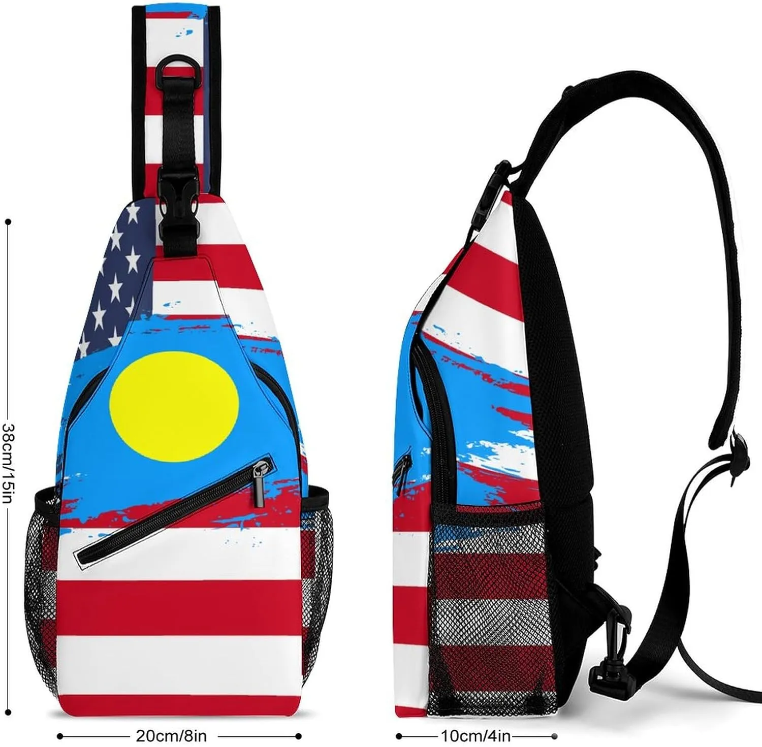 Panama Flag Hand Drawn Sling Bag Crossbody Chest Bag Shoulder Bag For Travel Hiking Cycling Camping