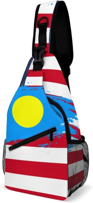 Panama Flag Hand Drawn Sling Bag Crossbody Chest Bag Shoulder Bag For Travel Hiking Cycling Camping