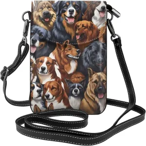 Passport, Credit Card Universal Phone Holder - Anti-Theft Waterproof Multipurpose Holder Husky Shepherd Dog Golden Hair Dog Puppy Art Wristlet Convertible Cross Body Bag