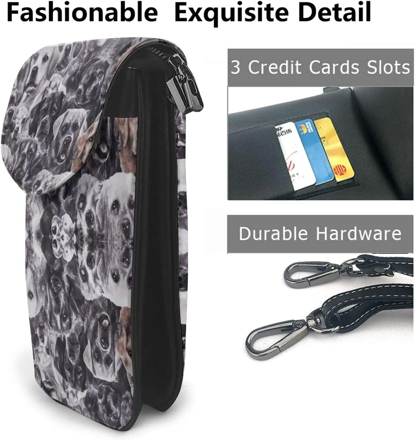 Passport, Credit Card Universal Smartphone Crossbody Bag - Anti-Theft Water Resistant Multipurpose Clutch Bag Husky Shepherd Dog Golden Hair Pianting Wristlet Convertible Cross Body Bag