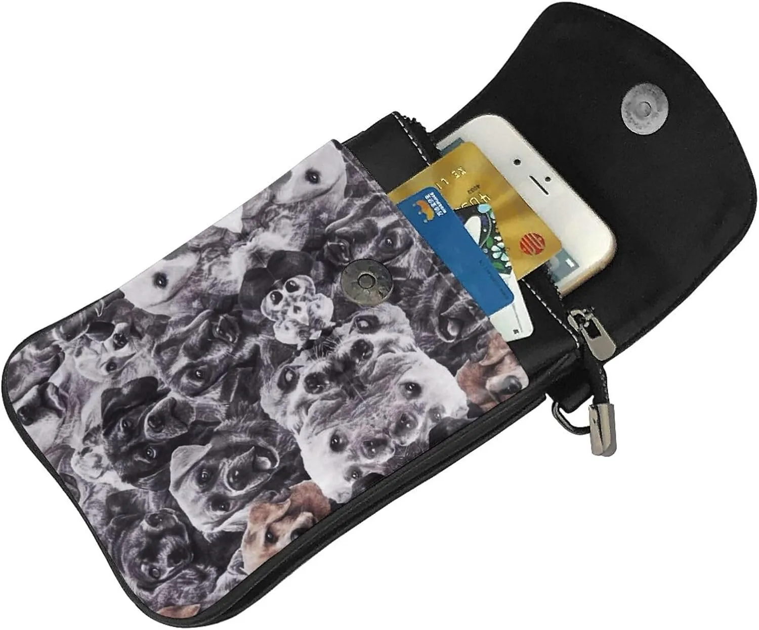 Passport, Credit Card Universal Smartphone Crossbody Bag - Anti-Theft Water Resistant Multipurpose Clutch Bag Husky Shepherd Dog Golden Hair Pianting Wristlet Convertible Cross Body Bag