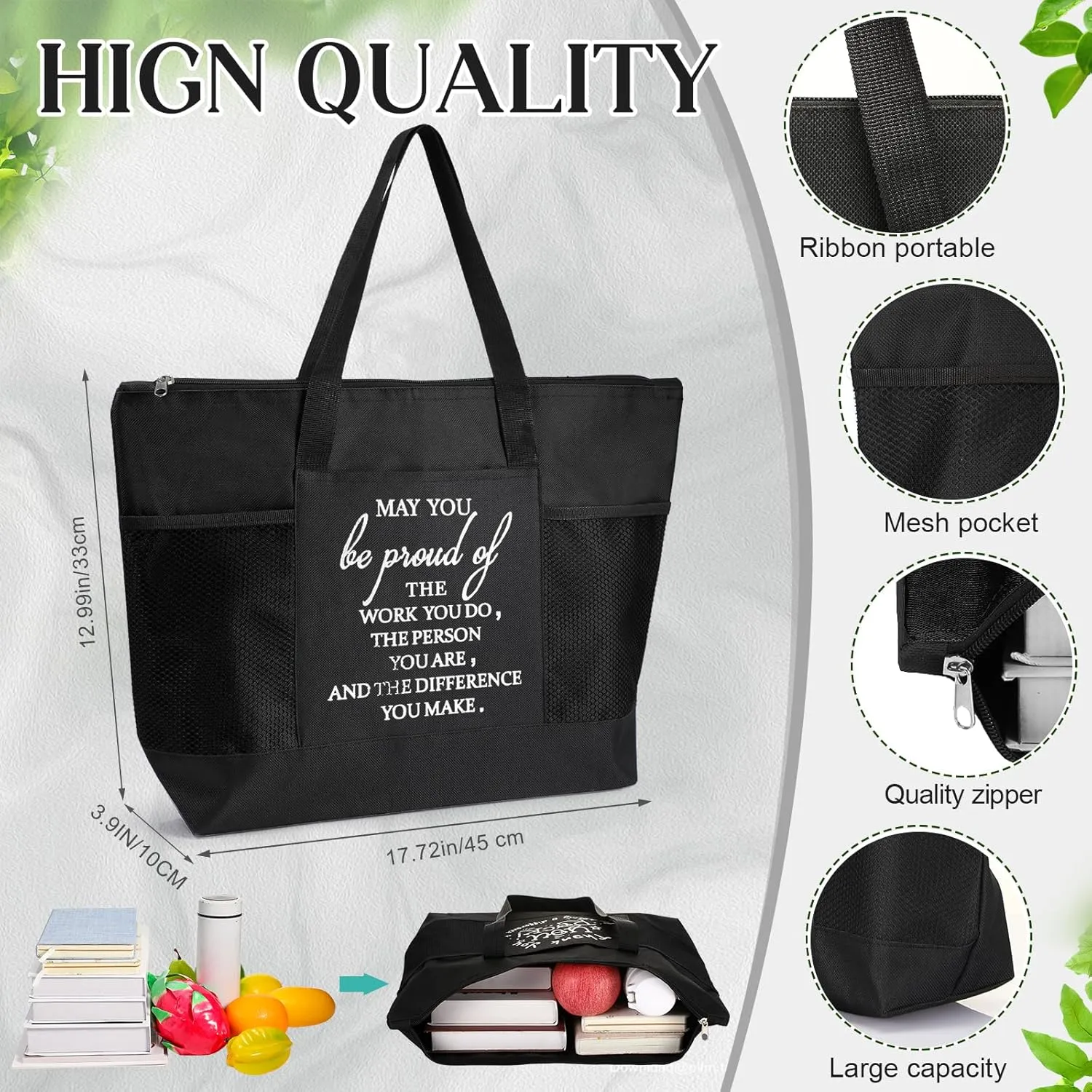 Paterr 10 Pcs Thank You Tote Bags Bulk for Women Church Mother's Day Gift Employee Appreciation for Nurse Teacher Week