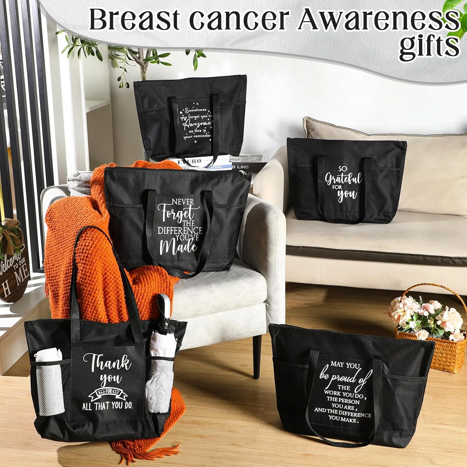 Paterr 10 Pcs Thank You Tote Bags Bulk for Women Church Mother's Day Gift Employee Appreciation for Nurse Teacher Week