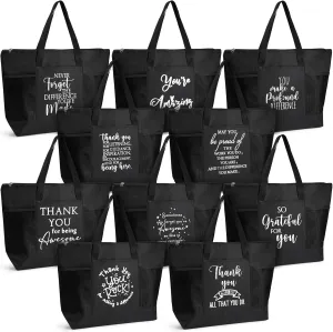 Paterr 10 Pcs Thank You Tote Bags Bulk for Women Church Mother's Day Gift Employee Appreciation for Nurse Teacher Week