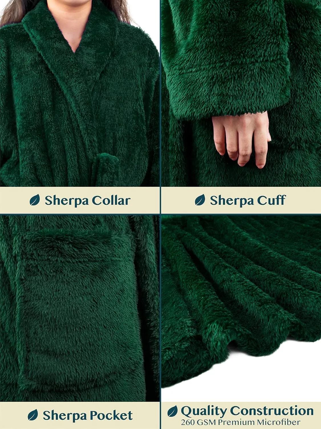 PAVILIA Premium Womens Plush Soft Robe Fluffy, Warm, Fleece Sherpa Shaggy Bathrobe