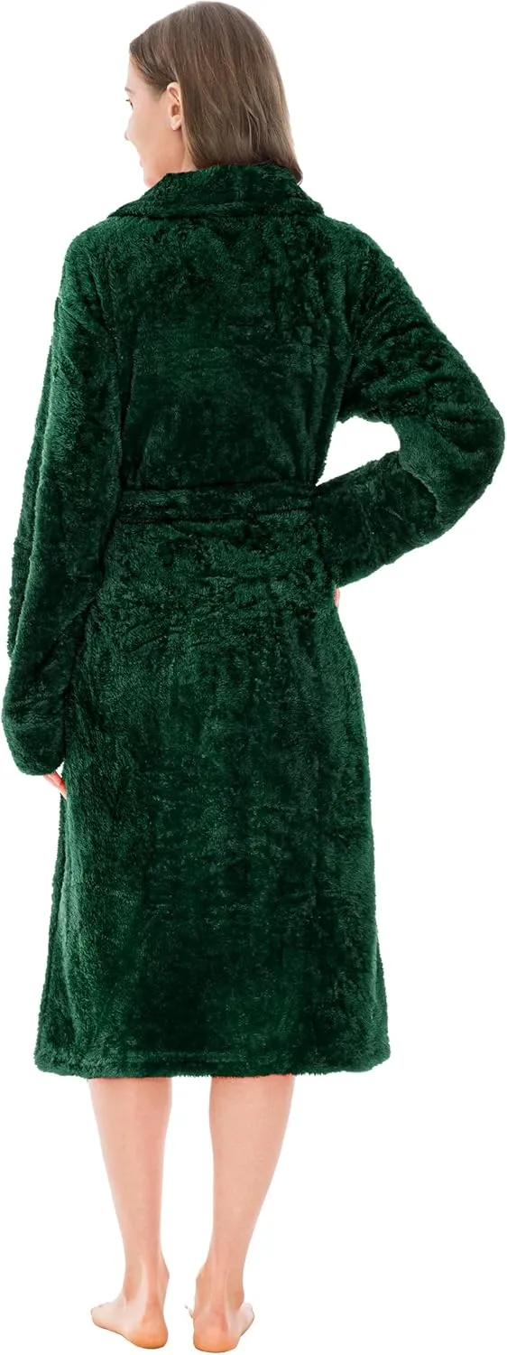PAVILIA Premium Womens Plush Soft Robe Fluffy, Warm, Fleece Sherpa Shaggy Bathrobe