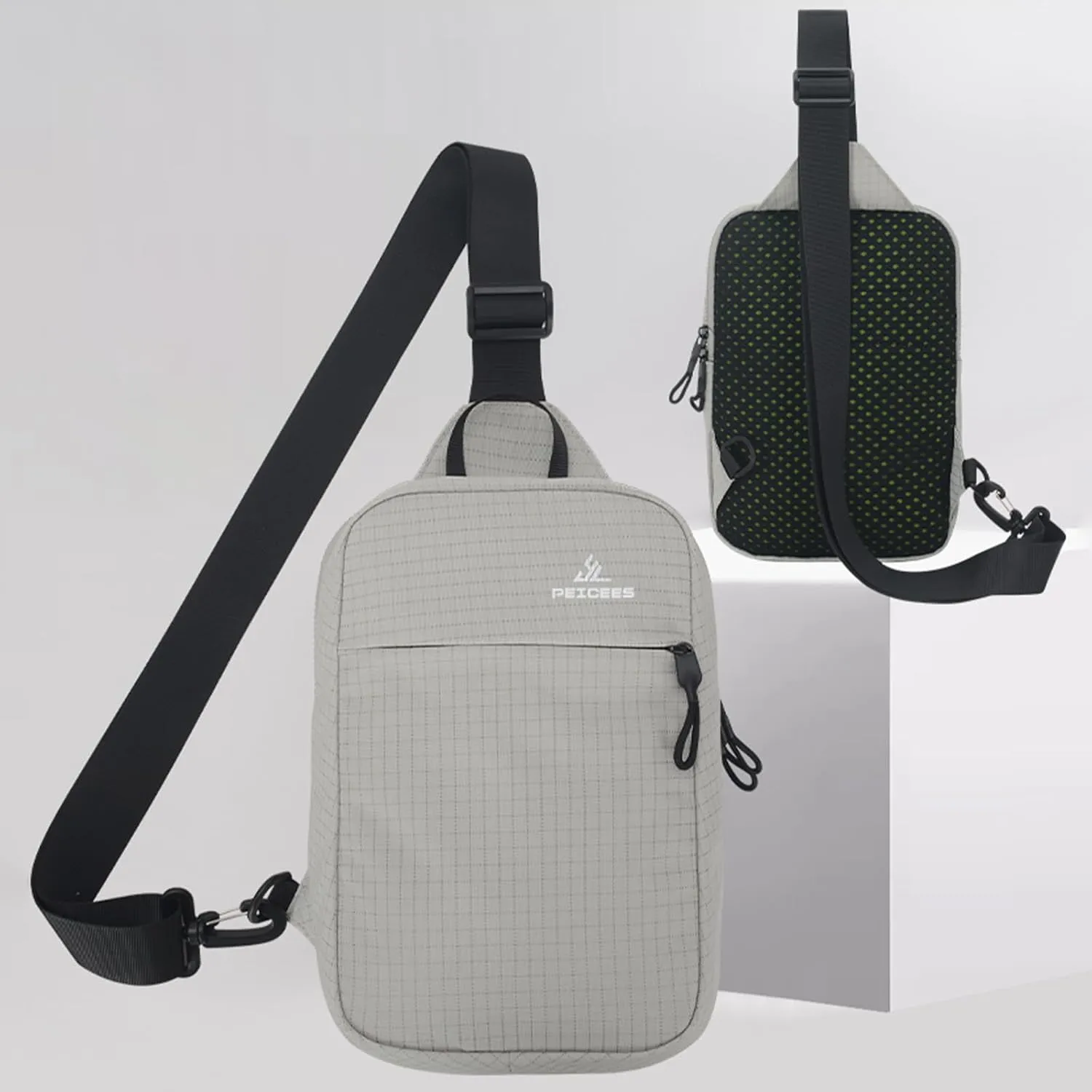 Peicees Small Sling Bag for Women Men Trendy Casual Phone Chest Bag Waterproof Crossbody Daypack
