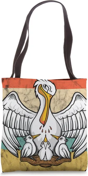 Pelican Vintage Retro Pelican Chicks Hatch Tropical Bird Tote Bag