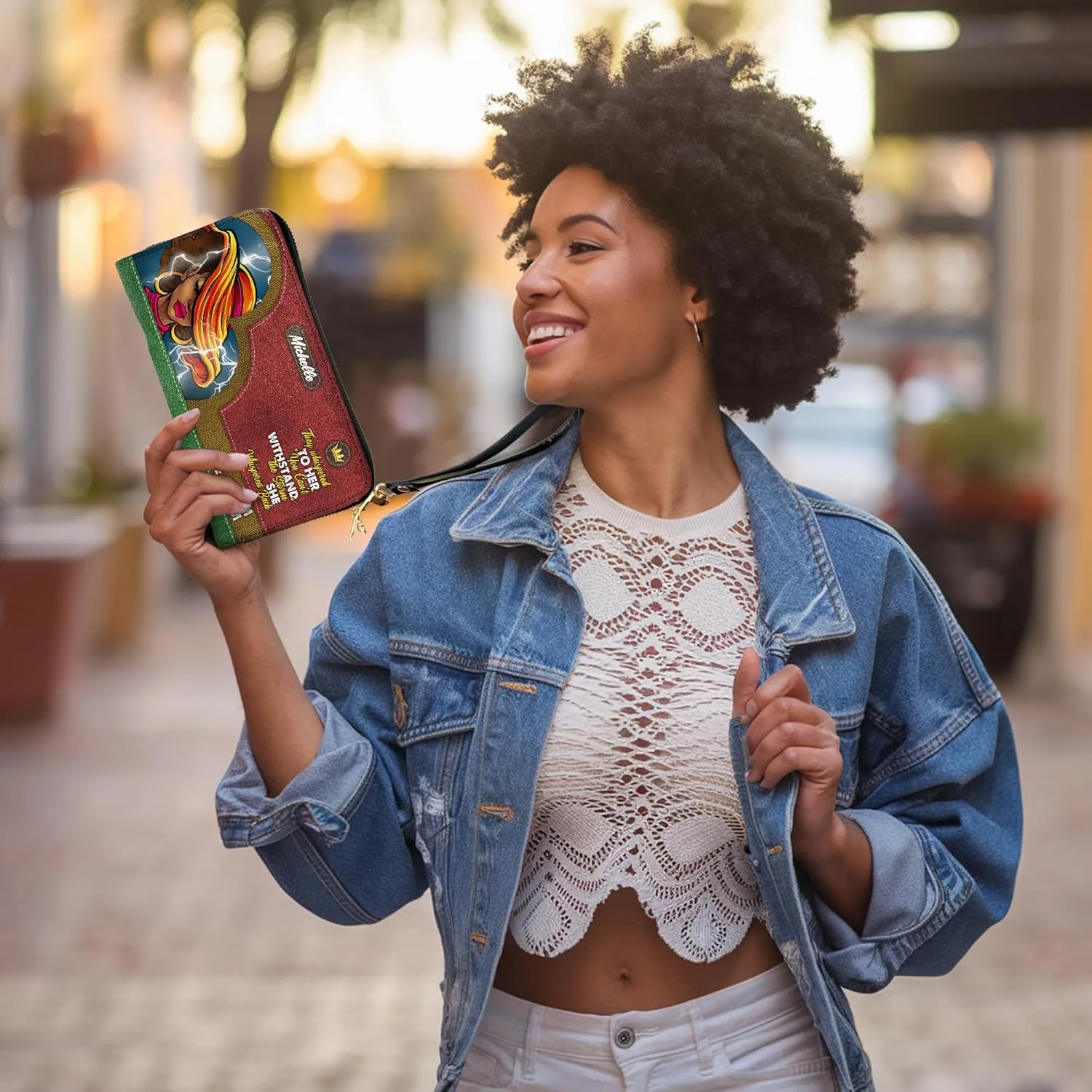 Personalized Wallet for Women – African American Art-Inspired Leather Clutch – A Thoughtful Gift Celebrating Black Women and Their Heritage
