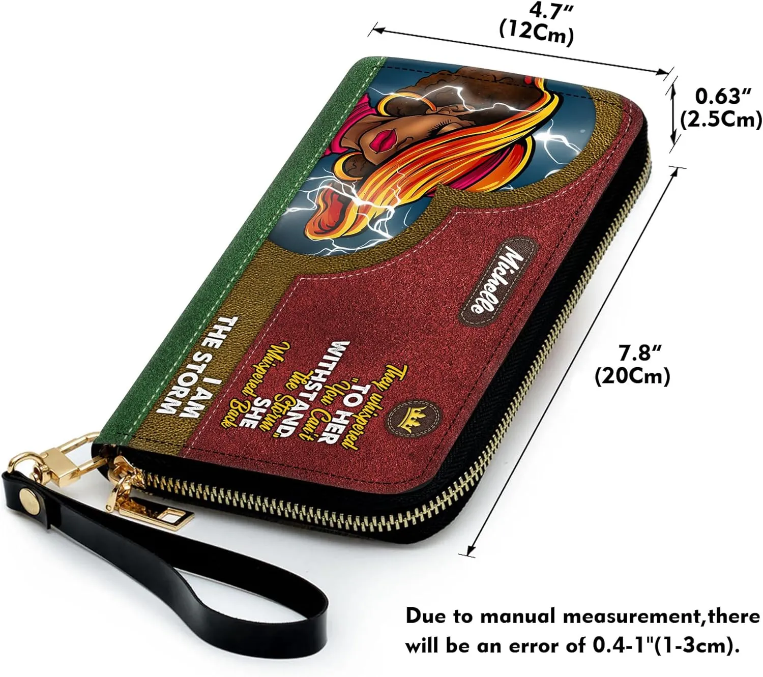 Personalized Wallet for Women – African American Art-Inspired Leather Clutch – A Thoughtful Gift Celebrating Black Women and Their Heritage